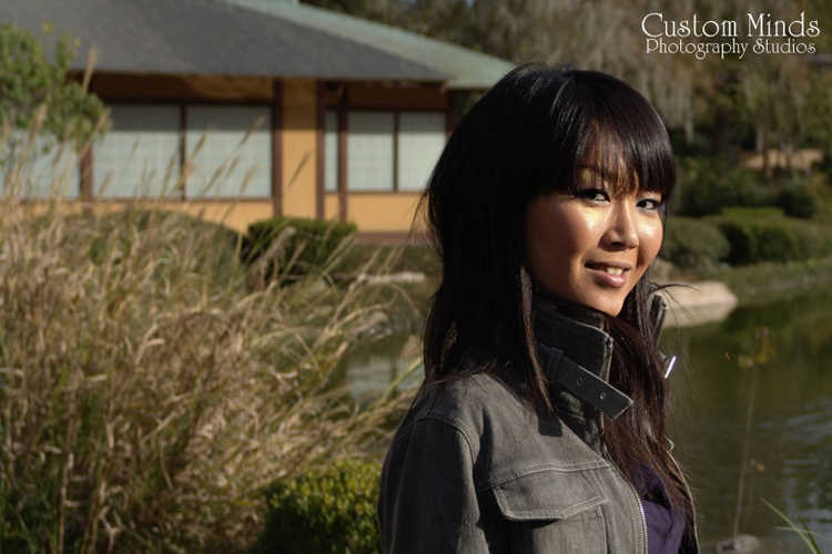 model at the japanese gardens in hermann park
