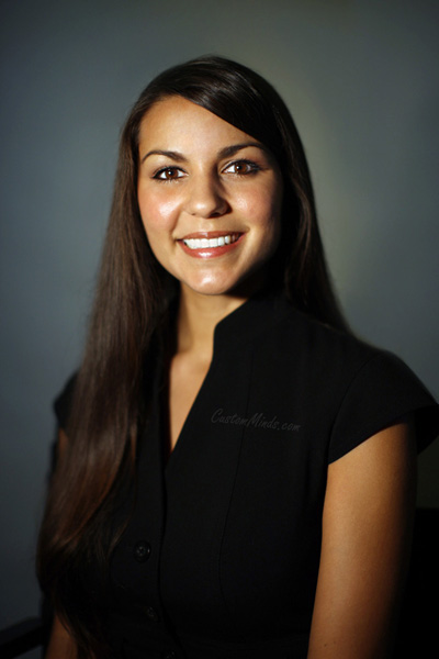 Houston studio portrait with woman in black outfit