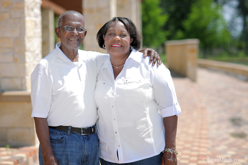grandparents smiling in kingwood portrait