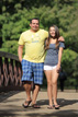 father and daughter walk hermann park bridge