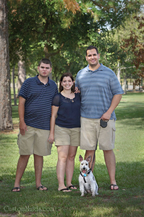 hermann park family portrait with pet