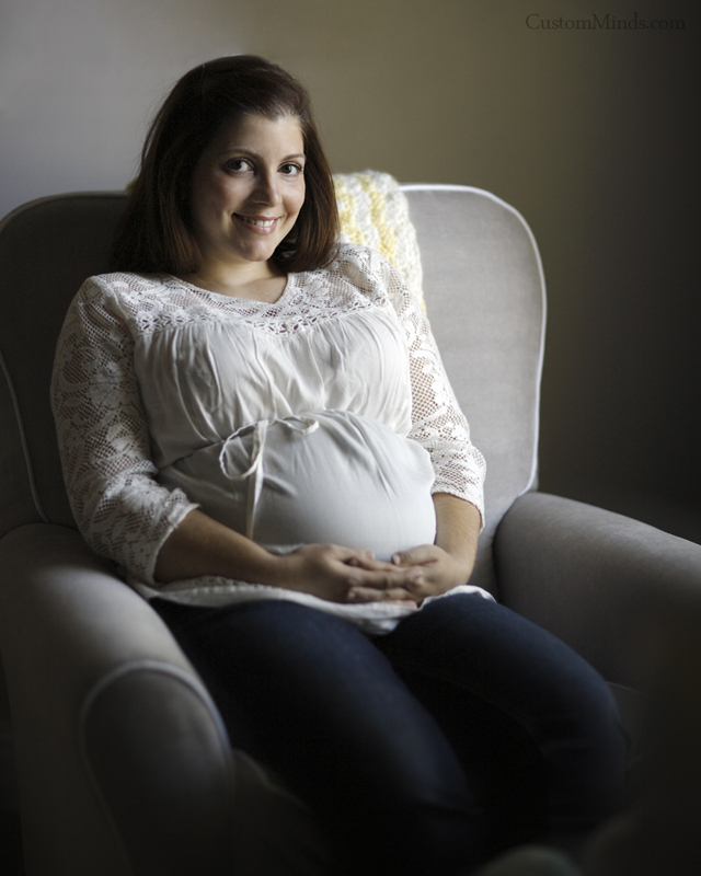 mom in chair with natural light