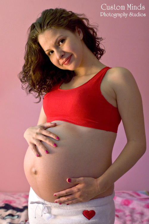 happily expecting maternity photo