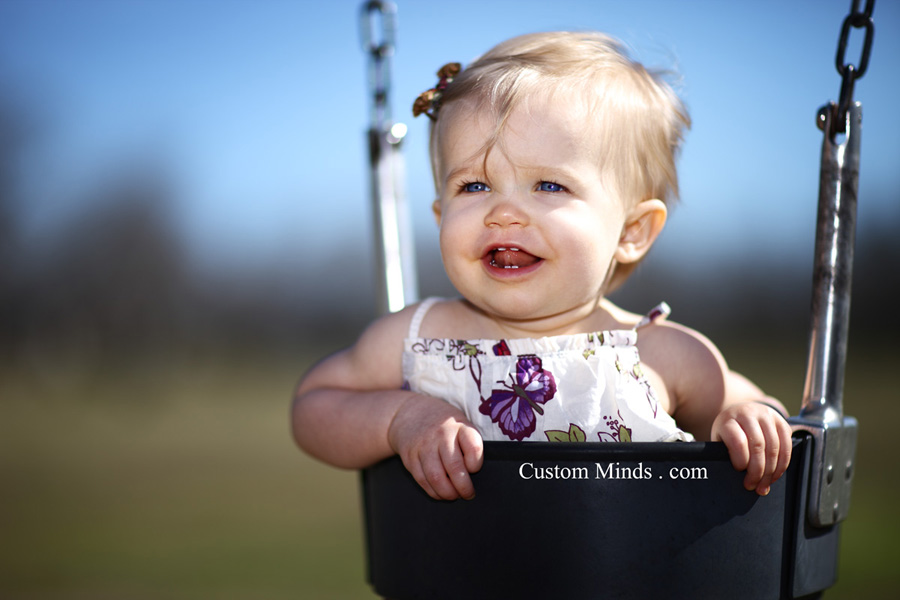 happy child on swing
