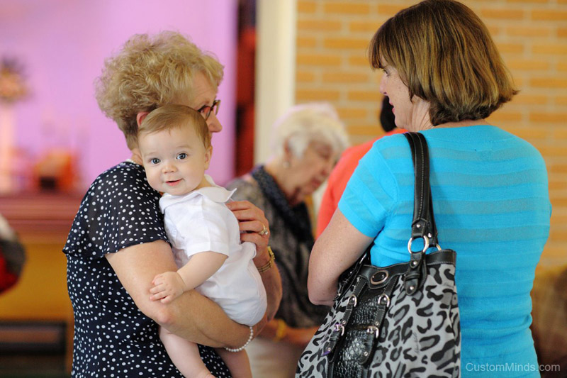 happy child at baptism