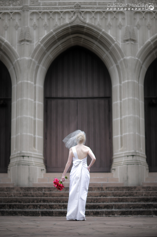 Bride enters St. Paul's United Methodist Church in Houston Texas