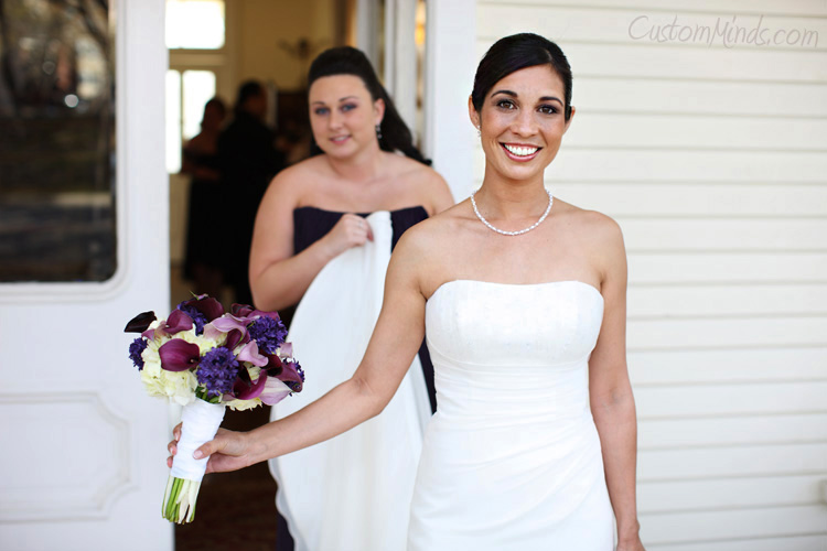 Preparing to walk down the aisle at the Allan House in Austin Texas