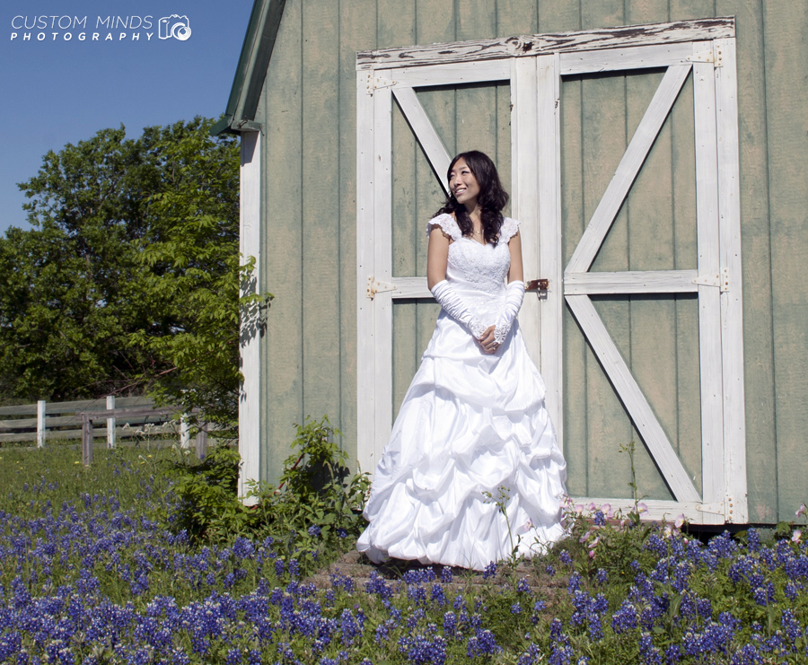 Bridal Portrait with the Bluebonnets in Navasota Texas