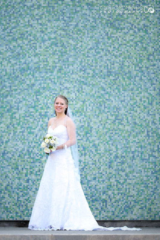 Bridal portrait across the street from Jones Hall and the Wortham Center