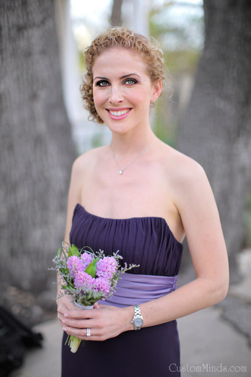 Bridesmaid posing in Austin Texas on the wedding day