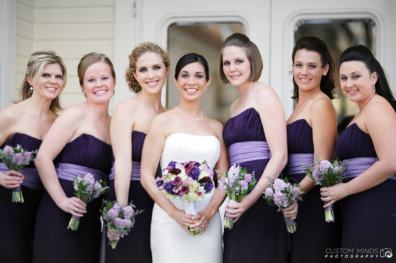 Posing Bride and Bridesmaids in Austin Texas