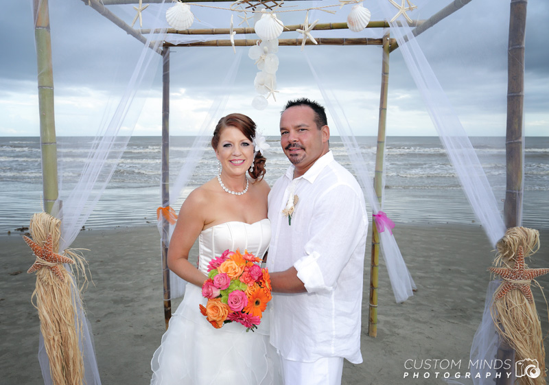 Bride and Groom at Surfside Beach