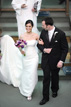 Bride and Groom leaving the altar at a Church near the Museum District in Houston Texas