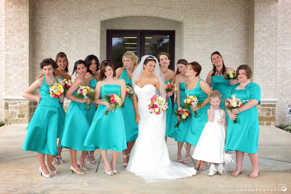 Bridal Party at a Church in the Woodlands Texas