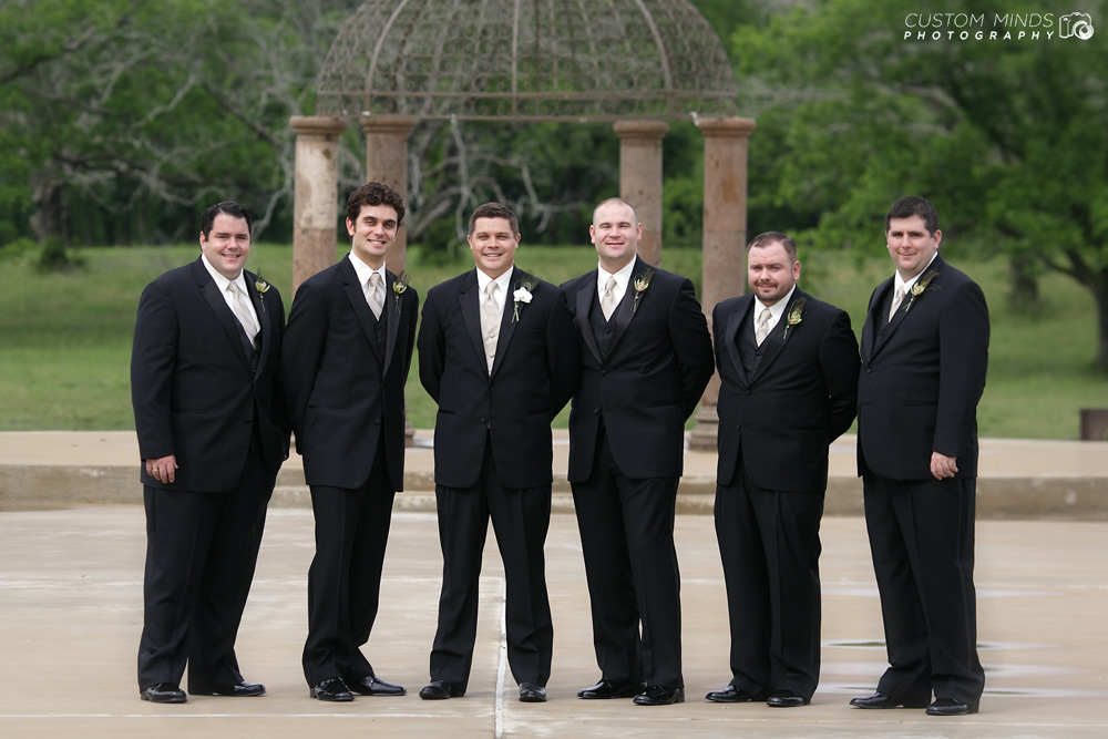 Groomsmen posing before the ceremony in Richmond Texas