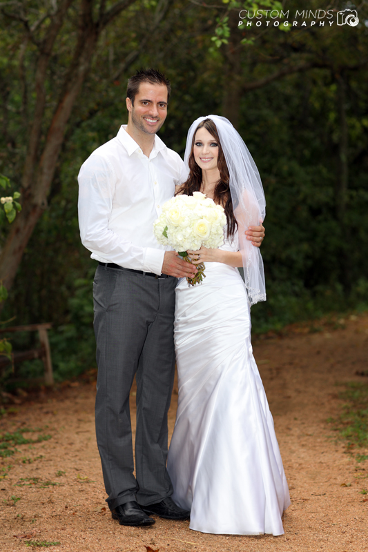 Happy Bride and Groom at the Houston Arboretum