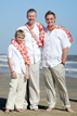 Groom and his sons at a beach wedding in Galveston
