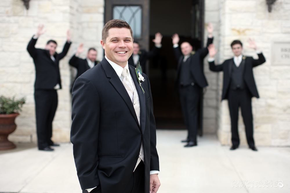Groom and Groomsmen about to enter the chapel