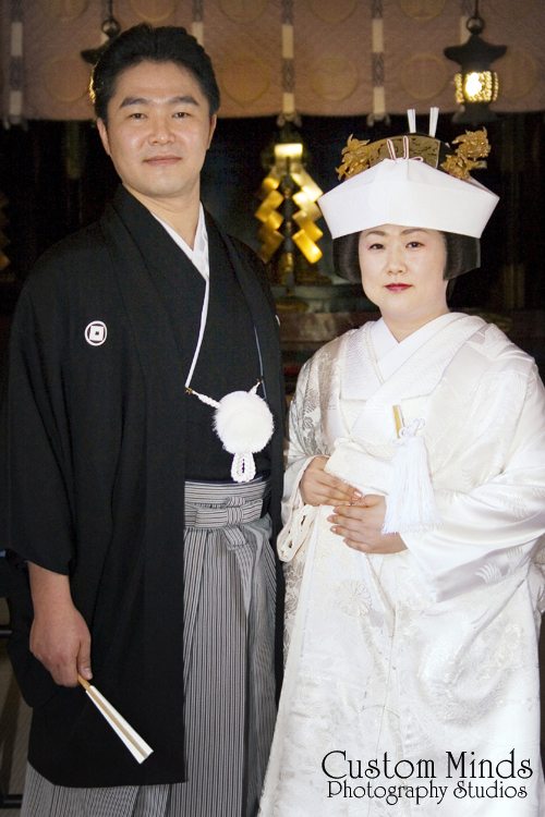 Bride and Groom married in Tokyo Japan at the famous Asakusa Shrine