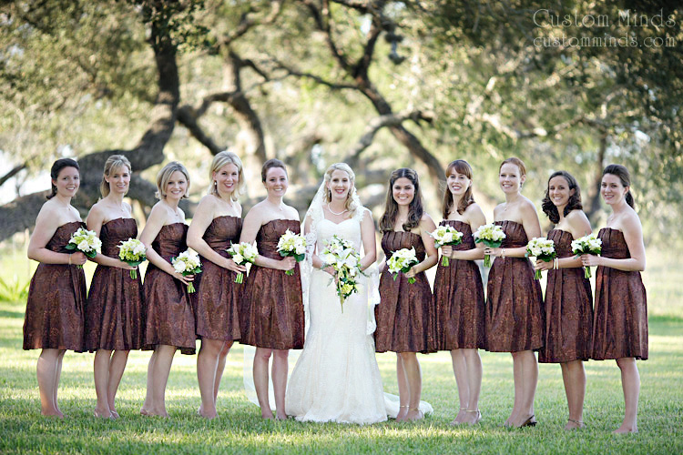 Bridal party posing near Corpus Christi Texas