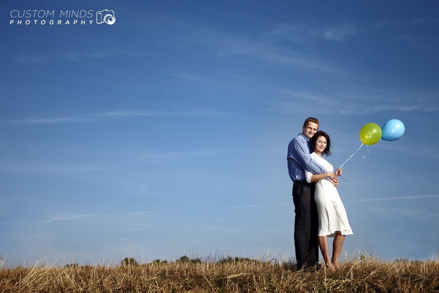 Pearland engagement session with ballons
