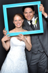 Pearland wedding photo booth with the Bride and Groom