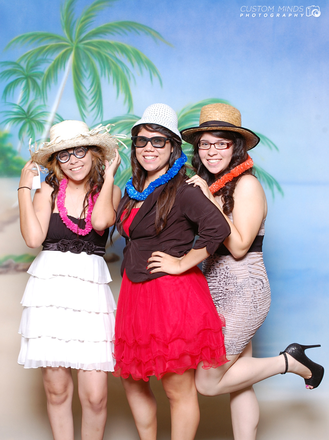 Having fun at the Houstonian Club photo booth
