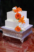 Wedding Cake with flowers at a reception in Friendswood Texas