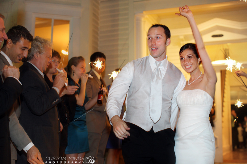 Grand exit with the Bride and Groom at the Allan House in Austin Texas