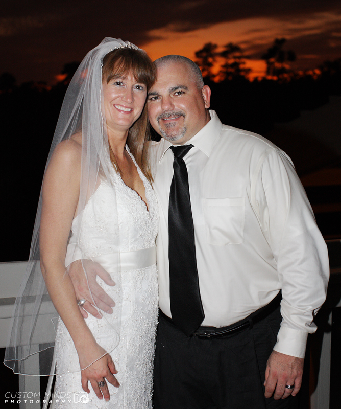 Bride and Groom at a golf reception hall in The Woodlands Texas