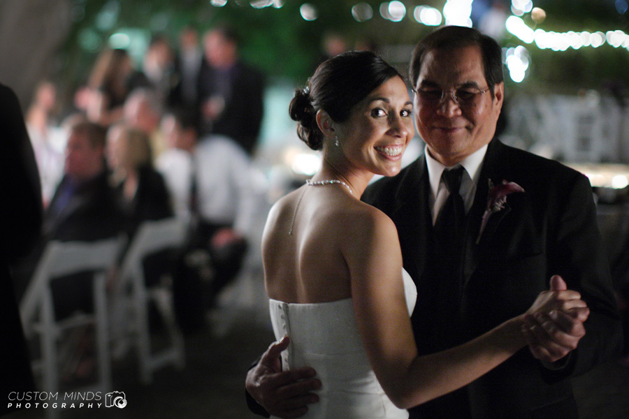 Father of the Bride smiles during his first dance in Austin Texas